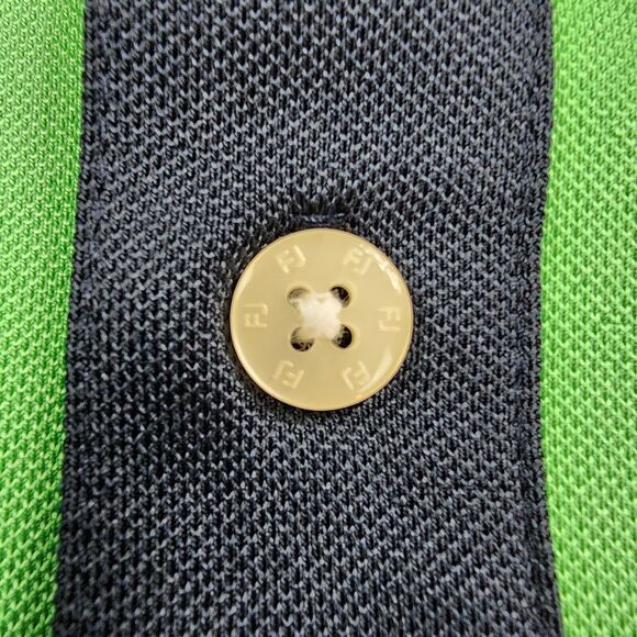 FootJoy Shirt Mens Medium Blue Green Colorblock Polo Short Sleeve Performance - Picture 11 of 16